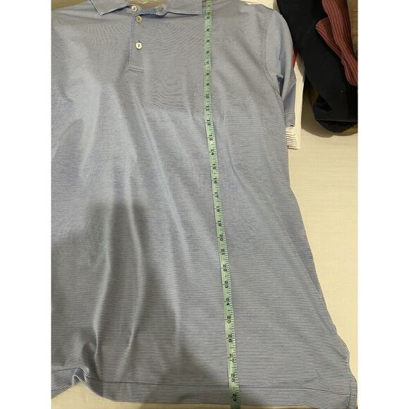 Peter Millar Summer Comfort Jubilee Stripe Short Sleeve Polo Shirt BLUE XL Golf - Picture 7 of 8